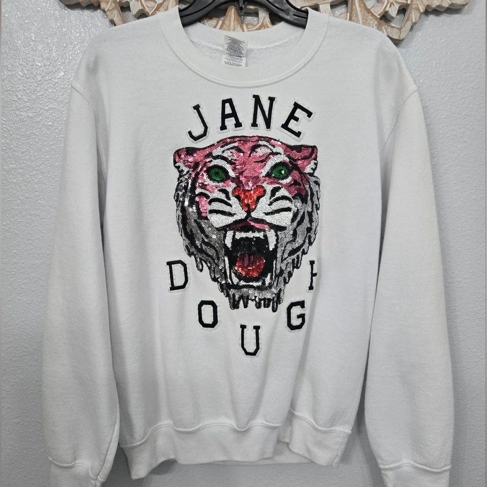 Jane Dough White Sweatshirt with Tiger Design - Picture 2 of 10